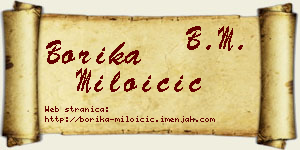 Borika Miloičić vizit kartica